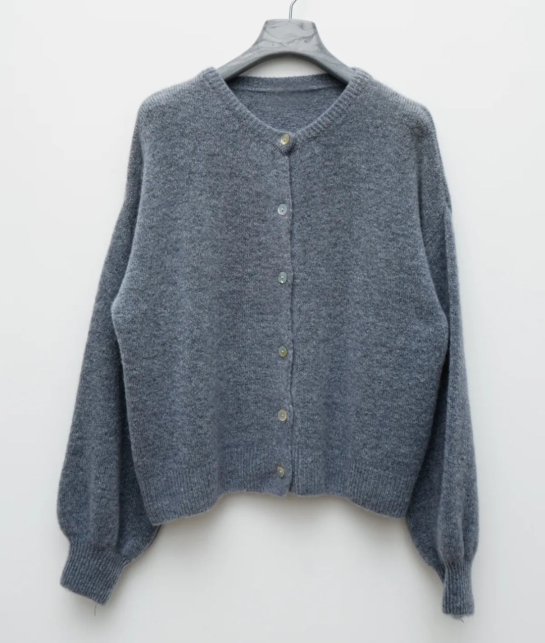 Anthracite Grey Superfine Alpaca and Wool Blend Cardigan