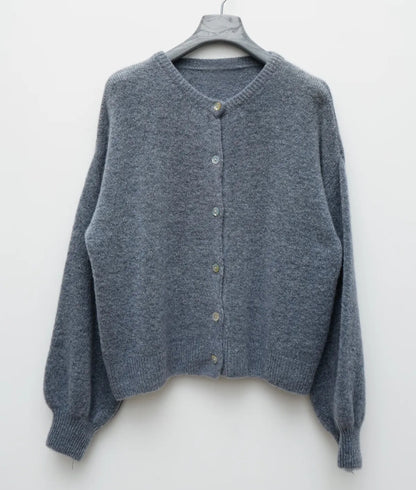 Anthracite Grey Superfine Alpaca and Wool Blend Cardigan