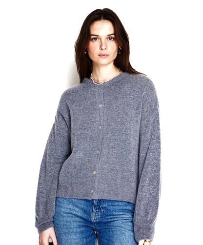 Anthracite Grey Superfine Alpaca and Wool Blend Cardigan