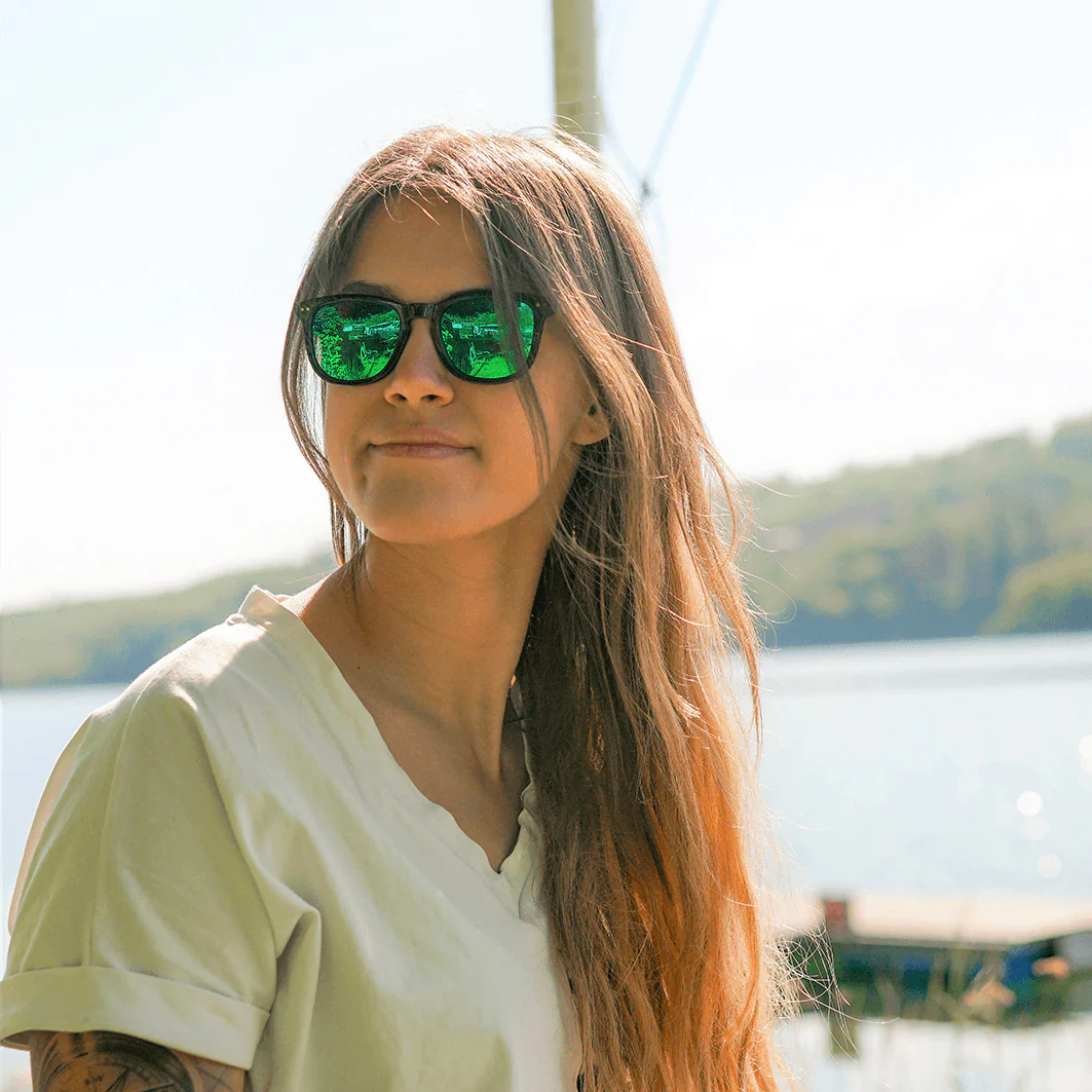 WAVE HAWAII Sunglasses Palmar acetate green. Unisex Cockleshell Crosshaven