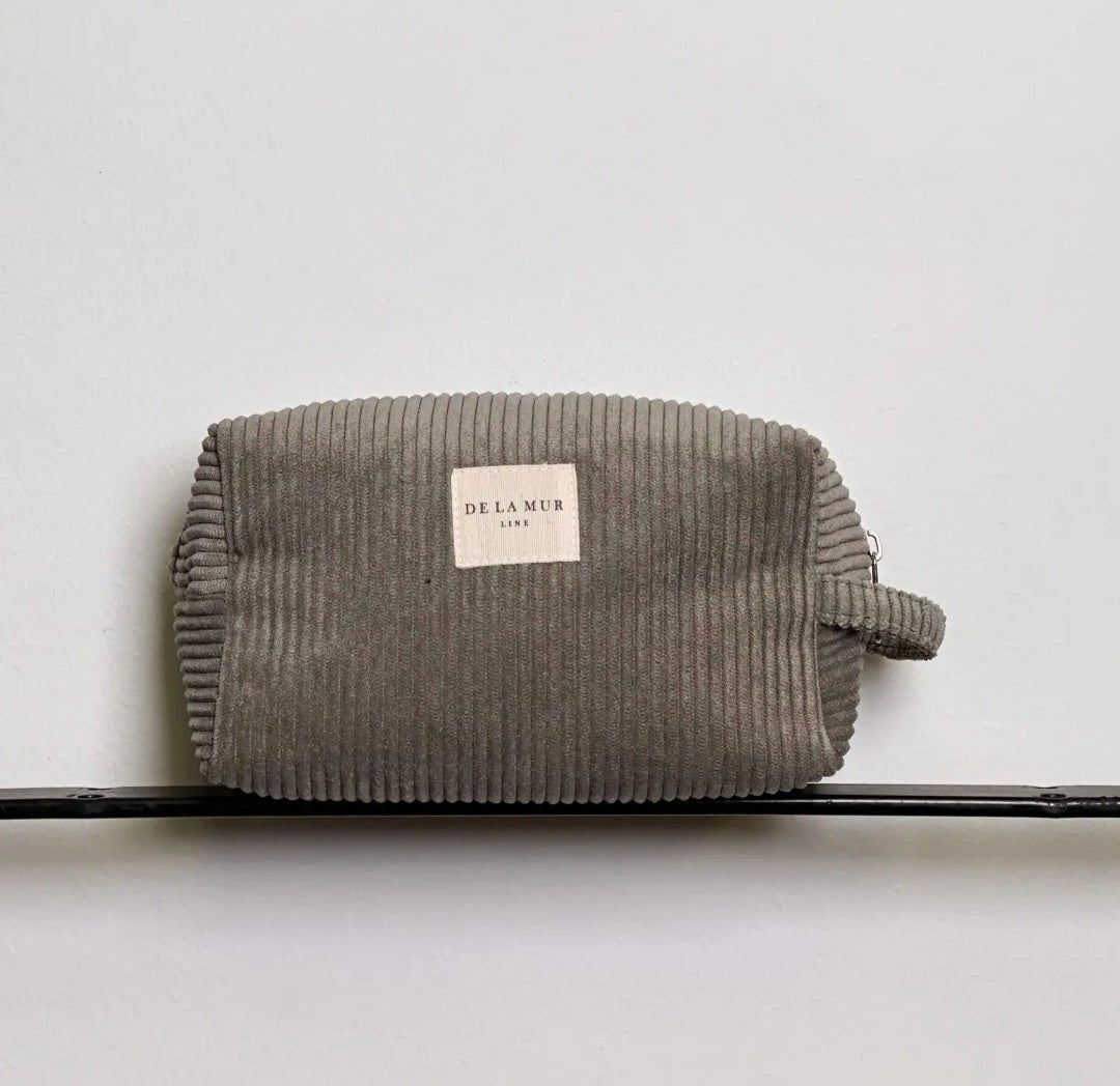 Ash, Medium Toiletry Bag by De La Mur. Corduroy - Cockleshell Crosshaven