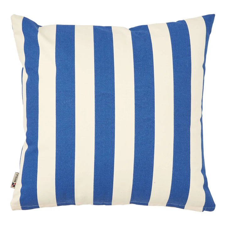 Blue and White Striped Cushion - Cockleshell Crosshaven