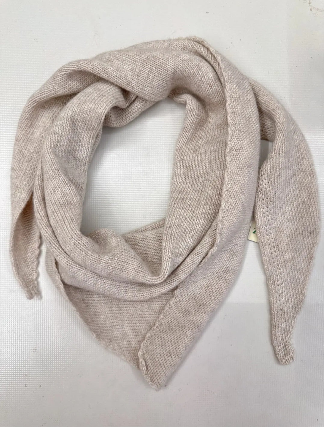 Cashmere & Wool Mix Triangle scarf in Oatmeal Beige - Cockleshell Crosshaven