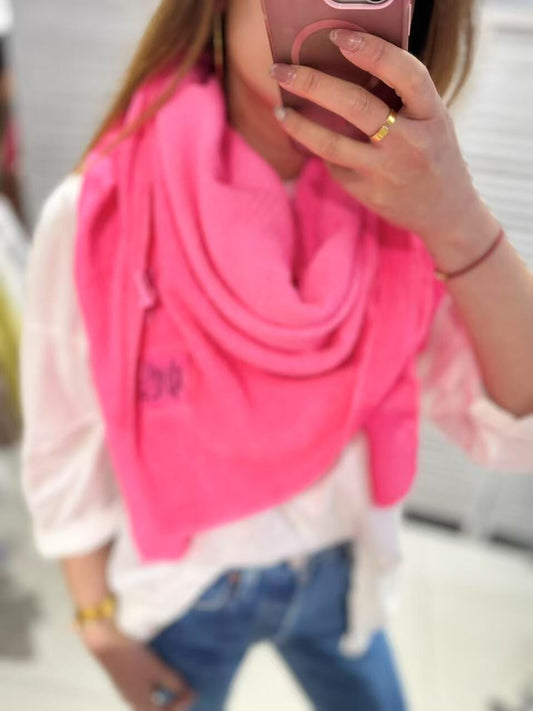 * PRE ORDER. DUE MAY 9th* Pure Cotton Neon Pink Scarf. 140 x 140cm