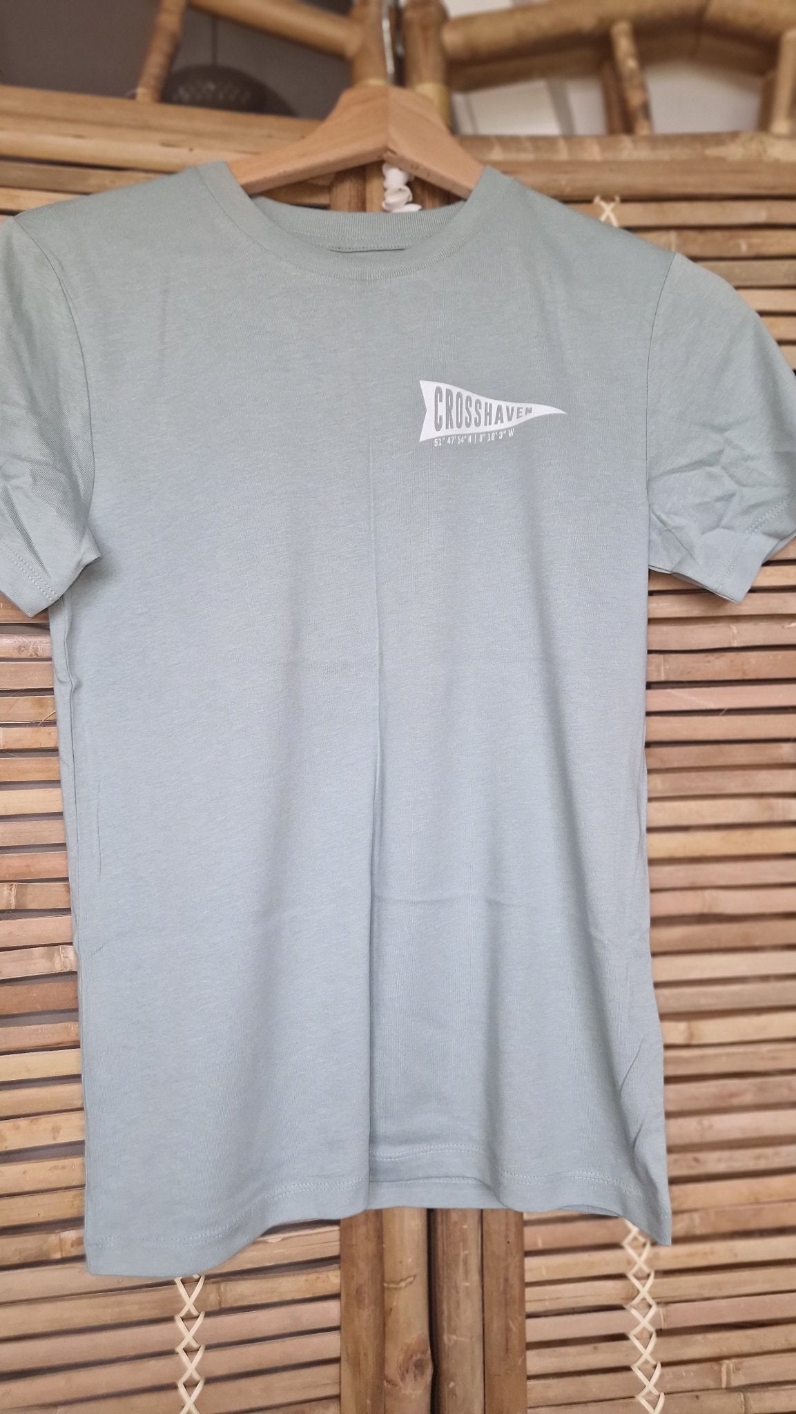 Crosshaven T Shirt Childrens. Aloe Green - Cockleshell Crosshaven