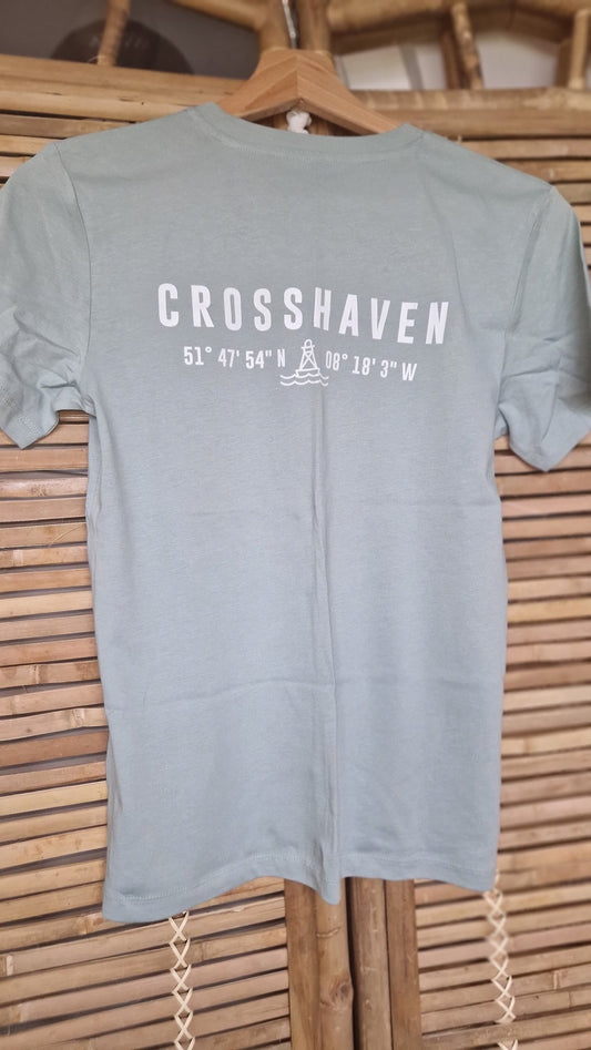 Crosshaven T Shirt Childrens. Aloe Green - Cockleshell Crosshaven