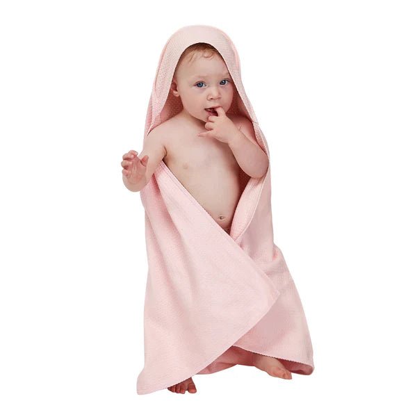 Dock and Bay. Baby/Toddler Hooded Towel in Peekaboo Pink. Carbon Neutral Product - Cockleshell Crosshaven