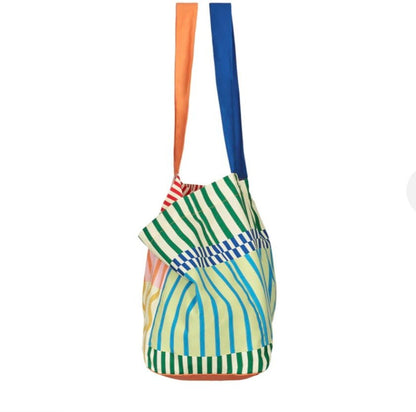 Dock & Bay Everyday Tote Bag Compact & Foldable Bag. Stripe up your life - Cockleshell Crosshaven