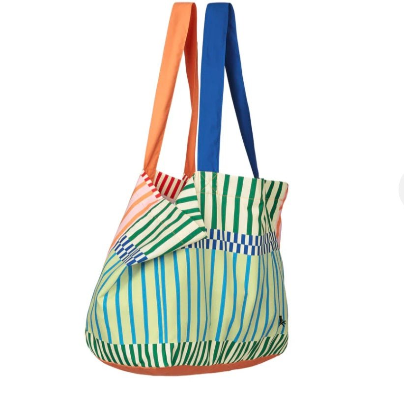 Dock & Bay Everyday Tote Bag Compact & Foldable Bag. Stripe up your life - Cockleshell Crosshaven