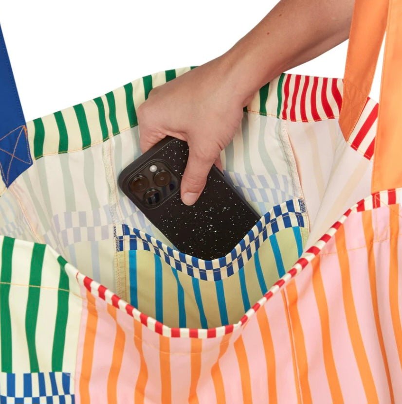 Dock & Bay Everyday Tote Bag Compact & Foldable Bag. Stripe up your life - Cockleshell Crosshaven