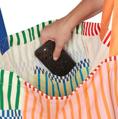 Dock & Bay Everyday Tote Bag Compact & Foldable Bag. Stripe up your life - Cockleshell Crosshaven