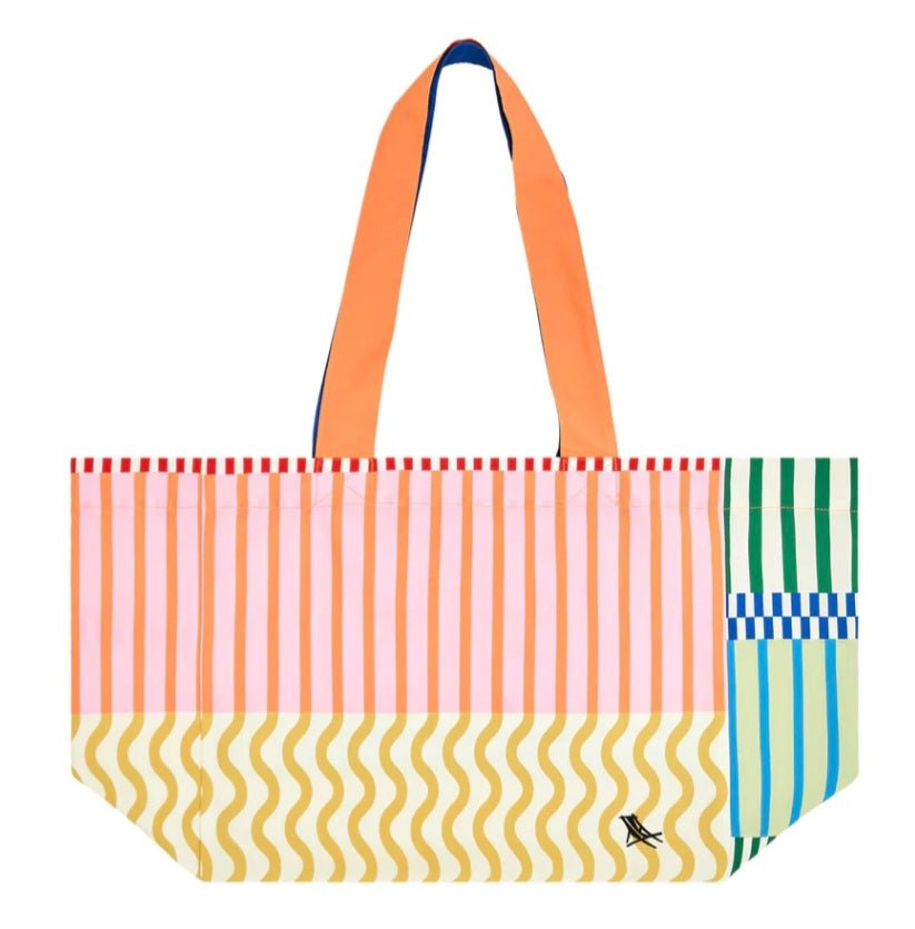 Dock & Bay Everyday Tote Bag Compact & Foldable Bag. Stripe up your life - Cockleshell Crosshaven
