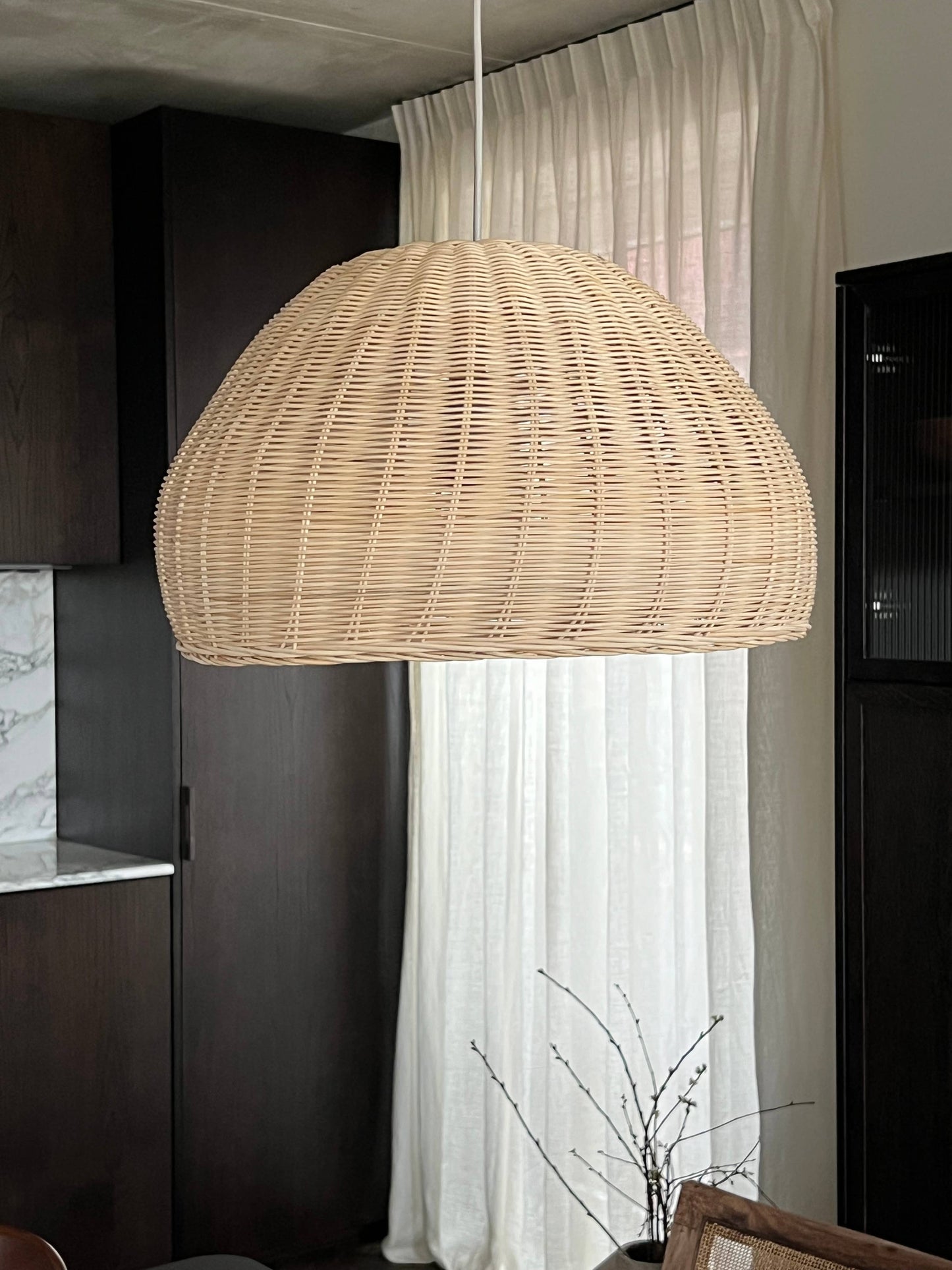 Rattan pendant lamp shade