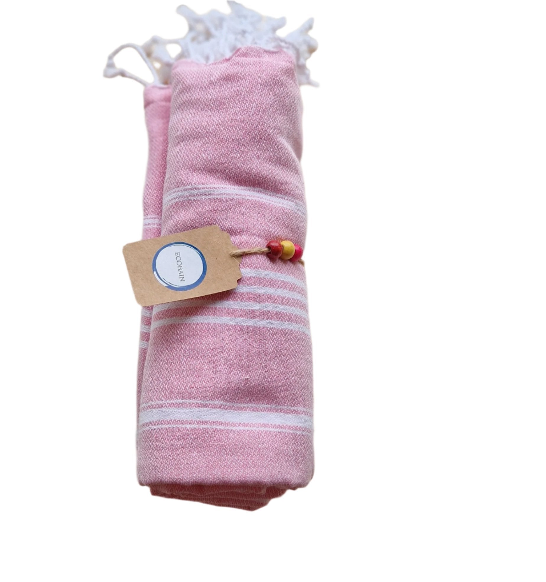 Ecobain Hammam Pink Stripe 100 x180cm - Cockleshell Crosshaven