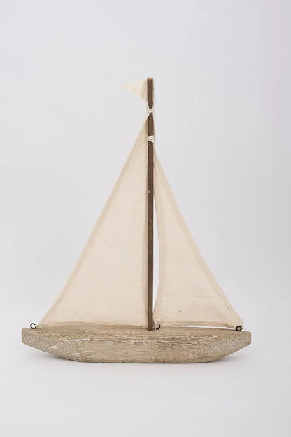 Wood and Canvas Sailboat Ornament