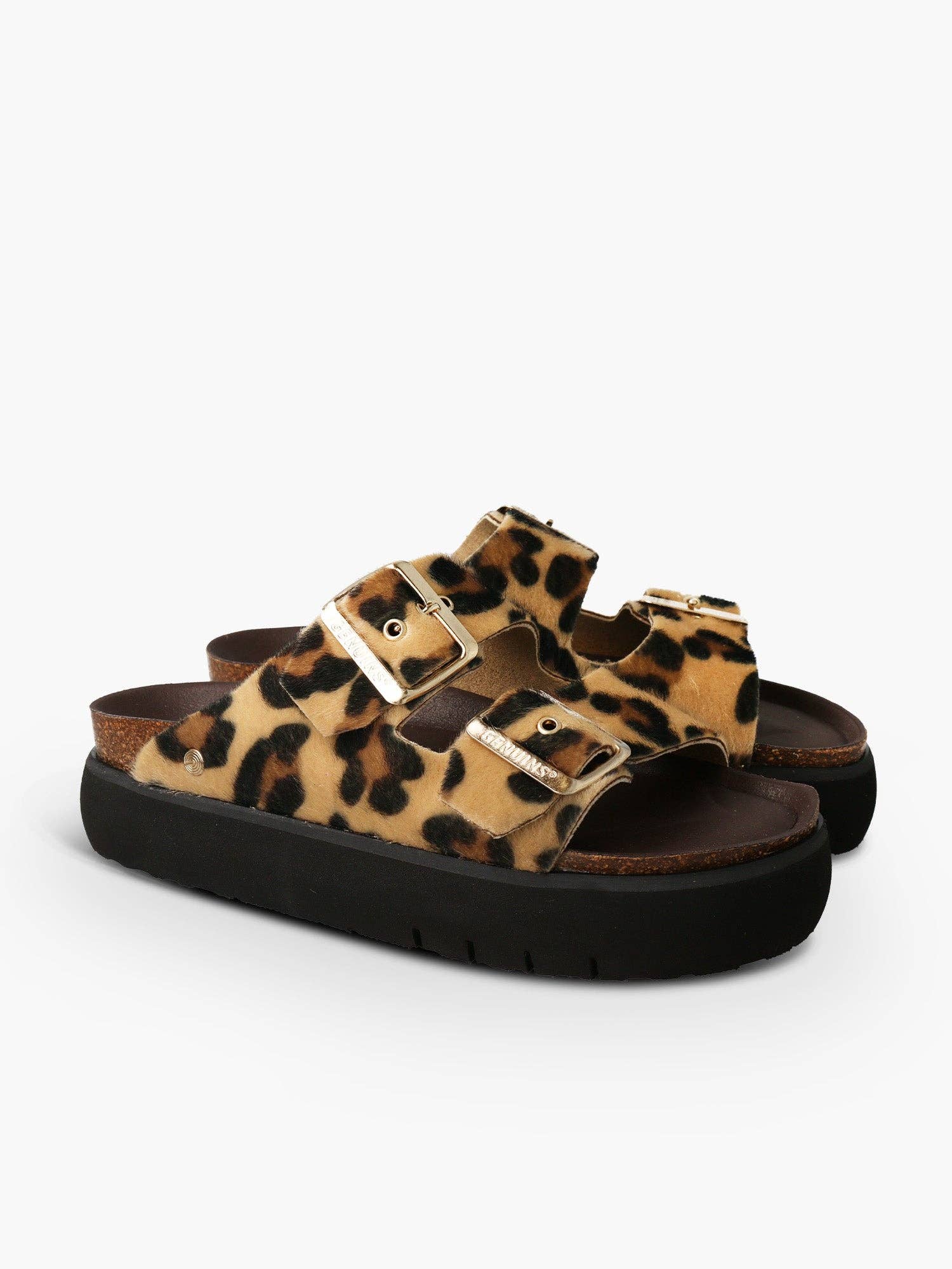 Genuins, Animal Print Platform Sole Ladies Sandal. - Cockleshell Crosshaven