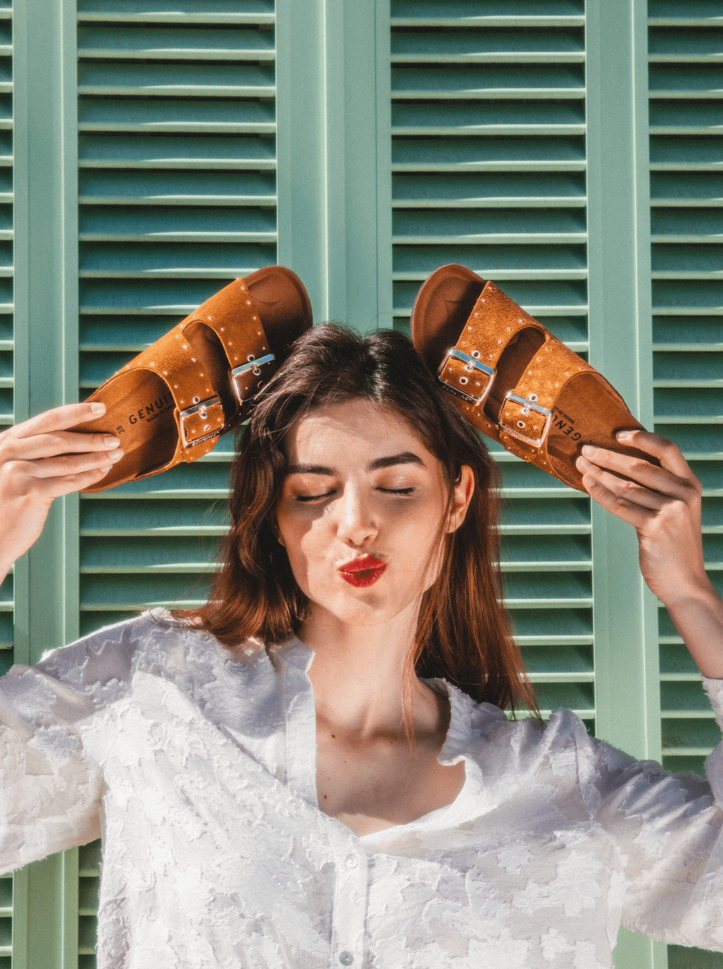 Genuins Real Leather Ladies Sandal in Tan leather - Cockleshell Crosshaven