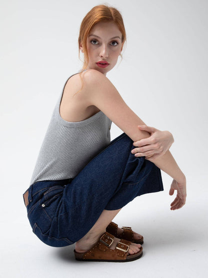 Genuins Real Leather Ladies Sandal in Tan leather - Cockleshell Crosshaven