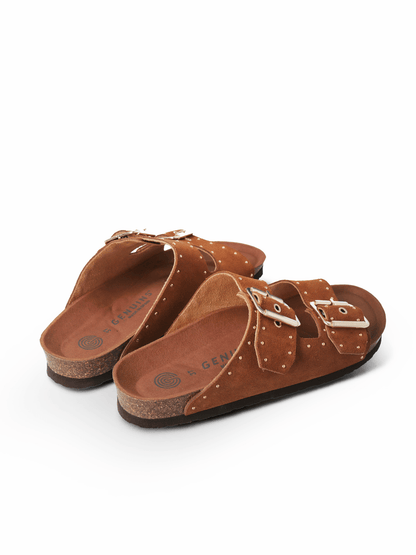 Genuins Real Leather Ladies Sandal in Tan leather - Cockleshell Crosshaven