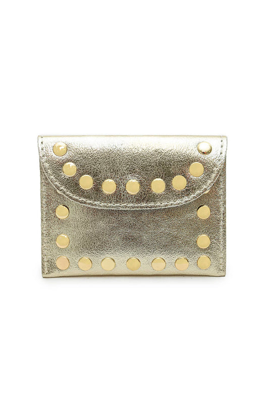 Gold Leather Studded Purse - Cockleshell Crosshaven