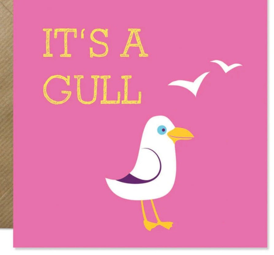 It's a Gull. New baby girl card. Bold Bunny - Cockleshell Crosshaven