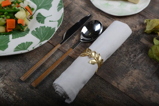 Leaf Napkin Rings - set of 4 from French brand Aulica - Cockleshell Crosshaven