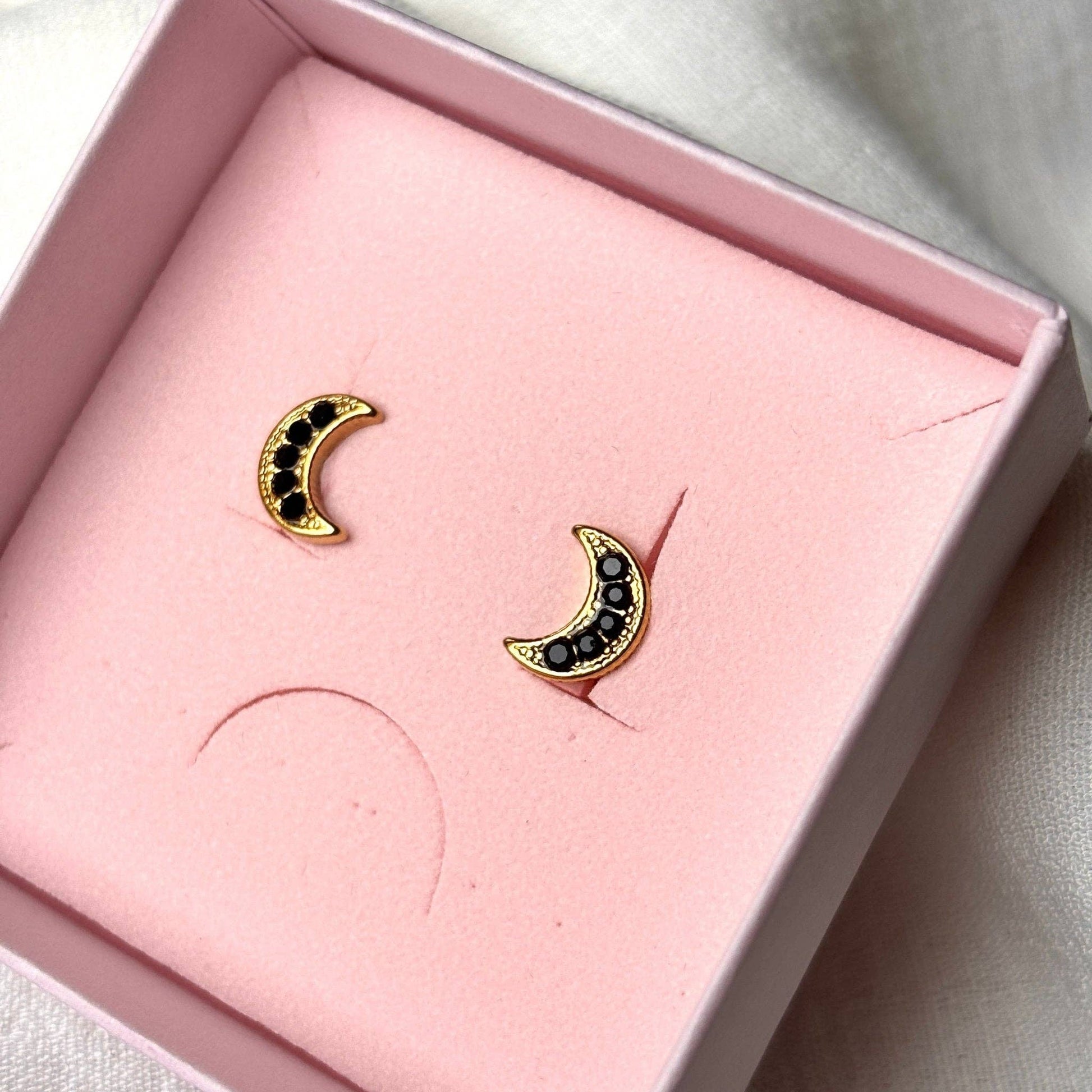 Midnight Moon stud earrings star gold 18K gold - plated - Cockleshell Crosshaven