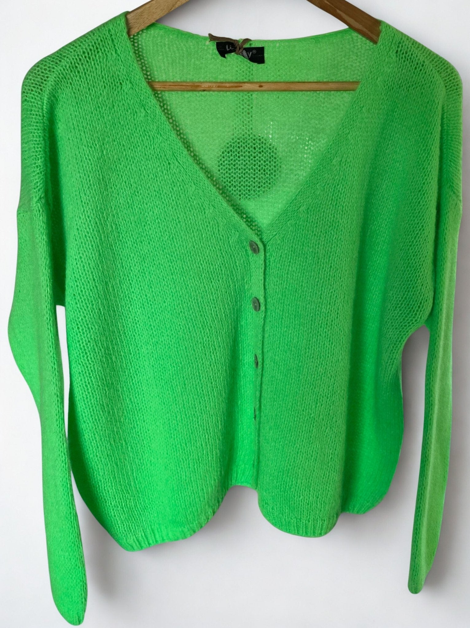 Neon Apple Green Mohair Mix long sleeve knit - Cockleshell Crosshaven