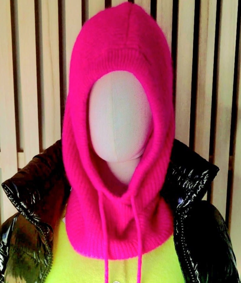 Neon Pink Baby Alpaca Balaclava