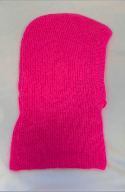 Neon Pink Baby Alpaca Balaclava