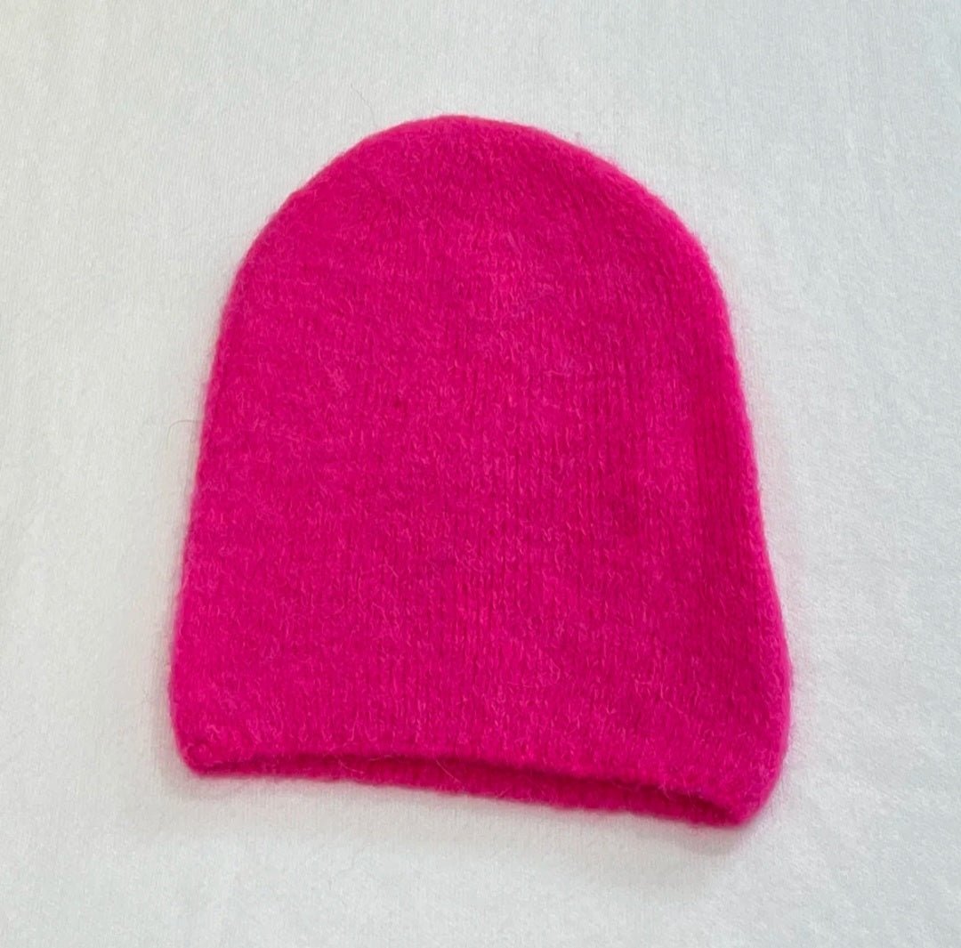 Neon Pink Baby Alpaca Beanie - Cockleshell Crosshaven