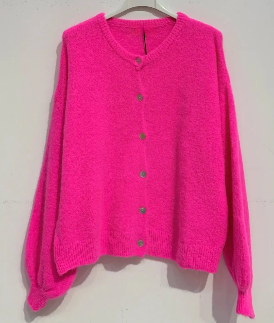Neon Pink Cardigan. | Superfine Alpaca Mix.