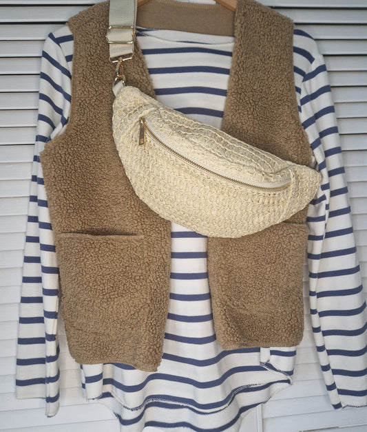 Raffia belt bag - Cockleshell Crosshaven