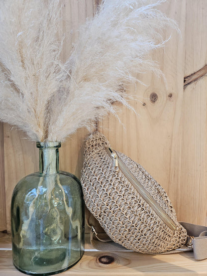 Raffia belt bag