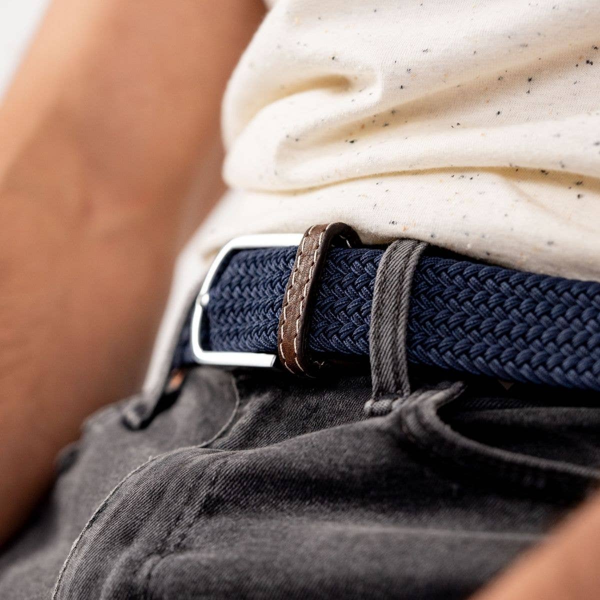 Slate blue elastic braided belt from Billybelt - Cockleshell Crosshaven