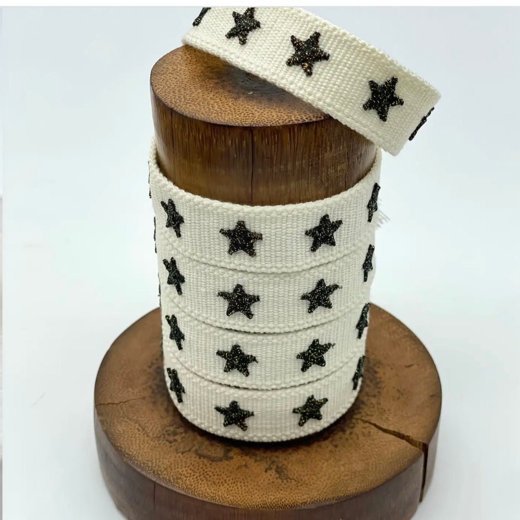Stars. Woven statement bracelet. Glitter Stars - Cockleshell Crosshaven
