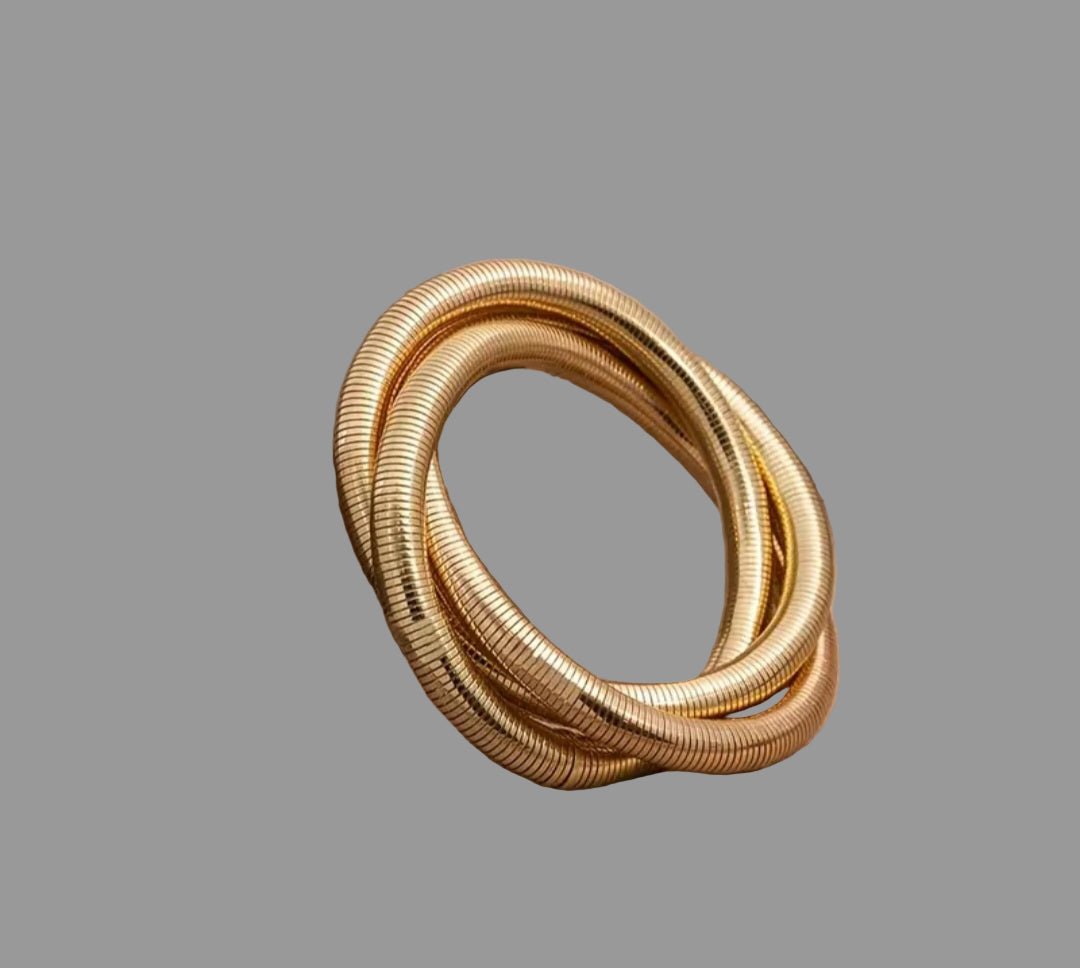 Stretchy, flexible gold colour bracelet - Cockleshell Crosshaven