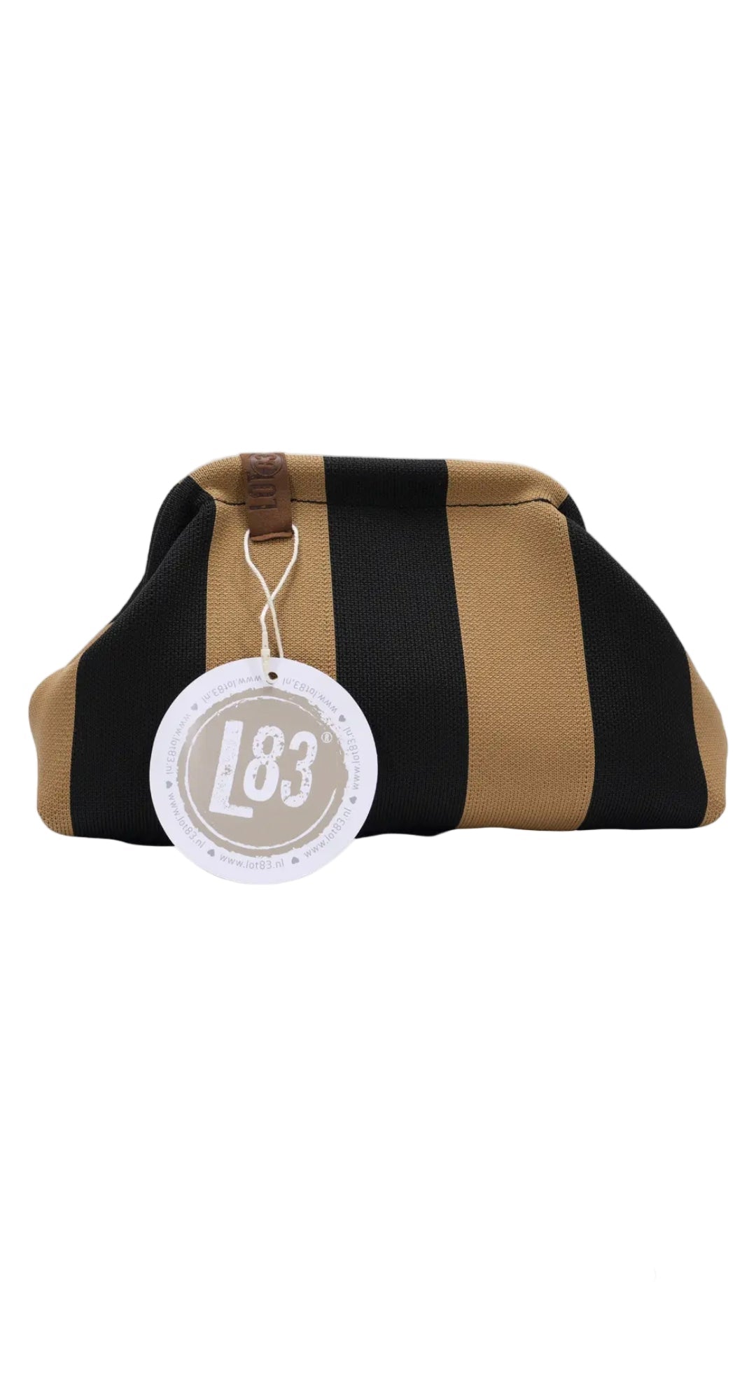 Tan and Black Striped Clutch - Cockleshell Crosshaven
