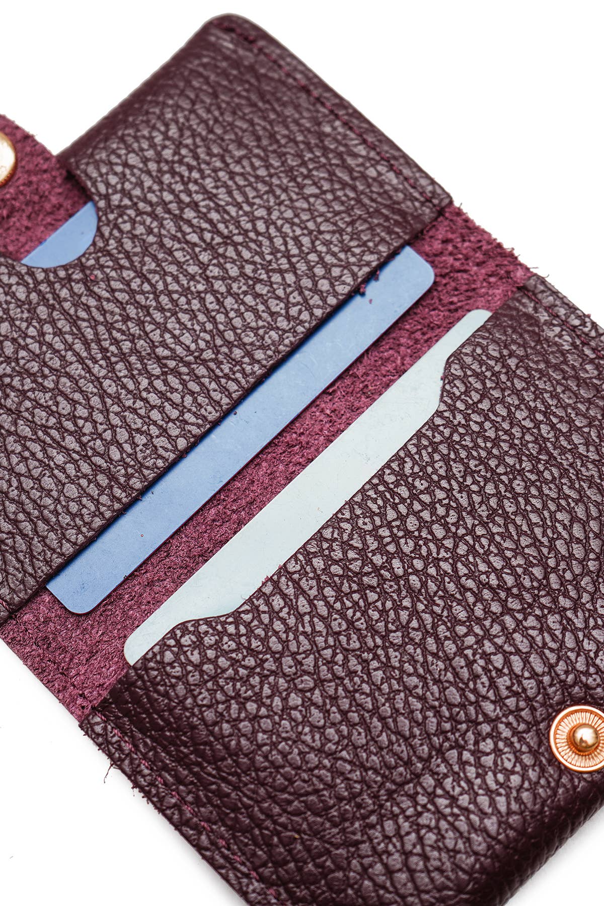Tan Leather Card purse. Real, Grained Italian leather - Cockleshell Crosshaven