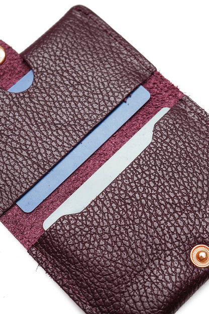 Tan Leather Card purse. Real, Grained Italian leather - Cockleshell Crosshaven