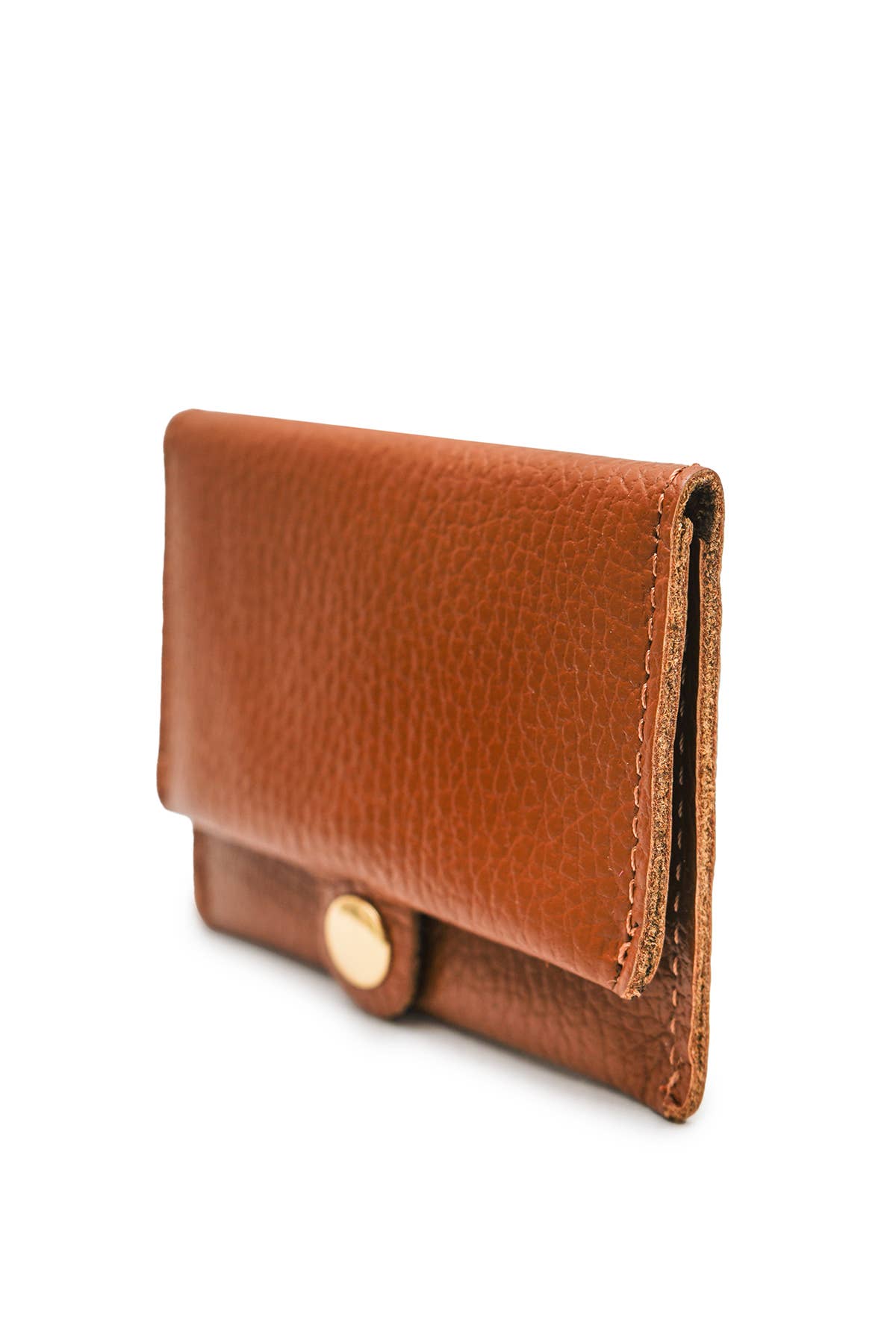 Tan Leather Card purse. Real, Grained Italian leather - Cockleshell Crosshaven