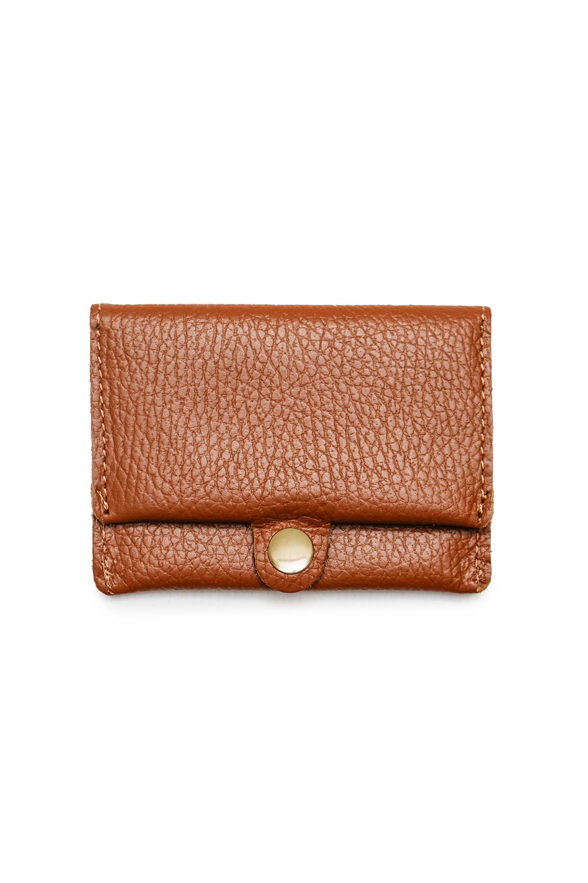 Tan Leather Card purse. Real, Grained Italian leather - Cockleshell Crosshaven