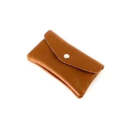 Tan, Real Grained Leather Purse - Cockleshell Crosshaven