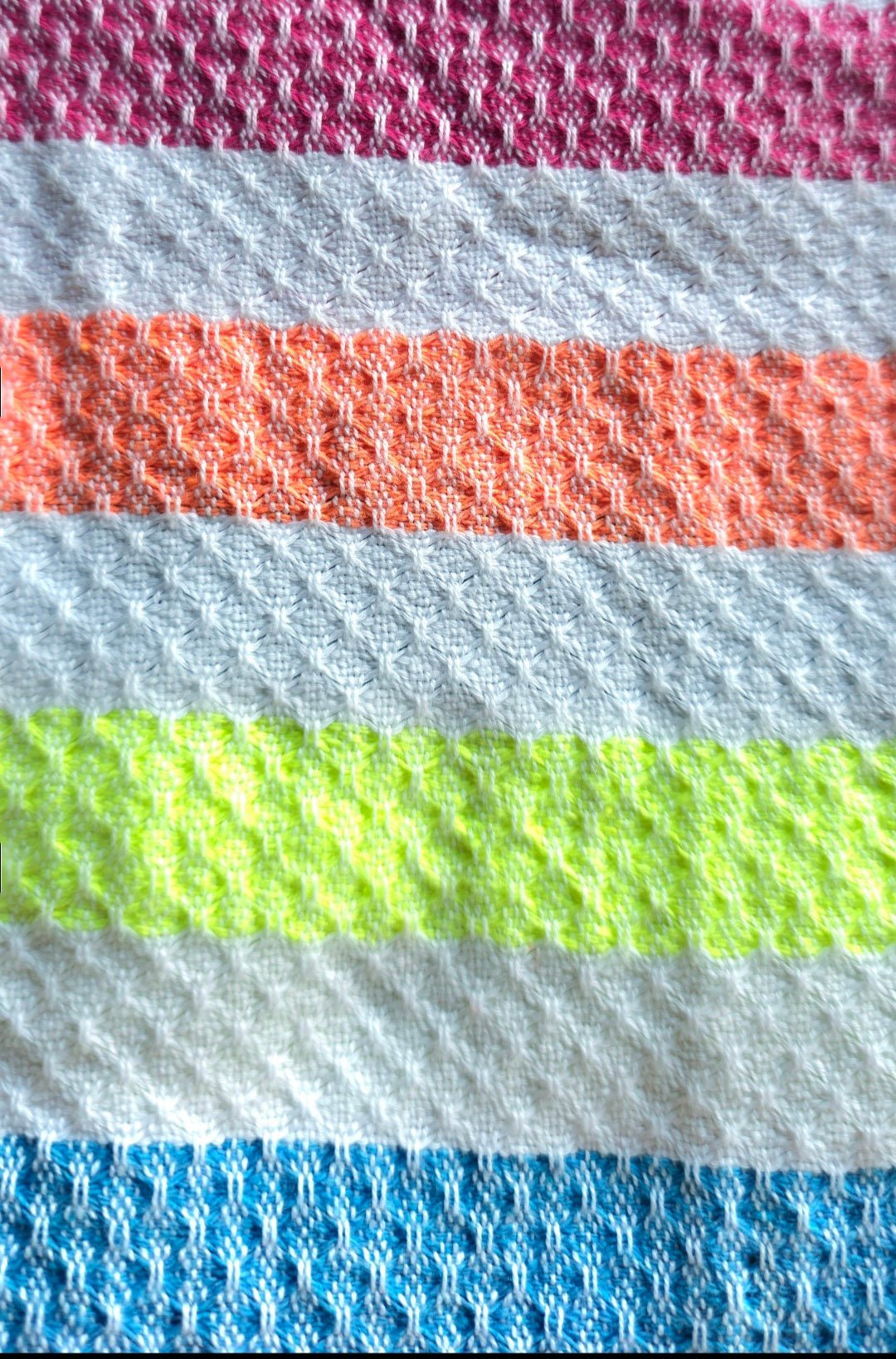 Turkish Fouta Towel IBIZA in Neon Stripes 1mx2m - Cockleshell Crosshaven